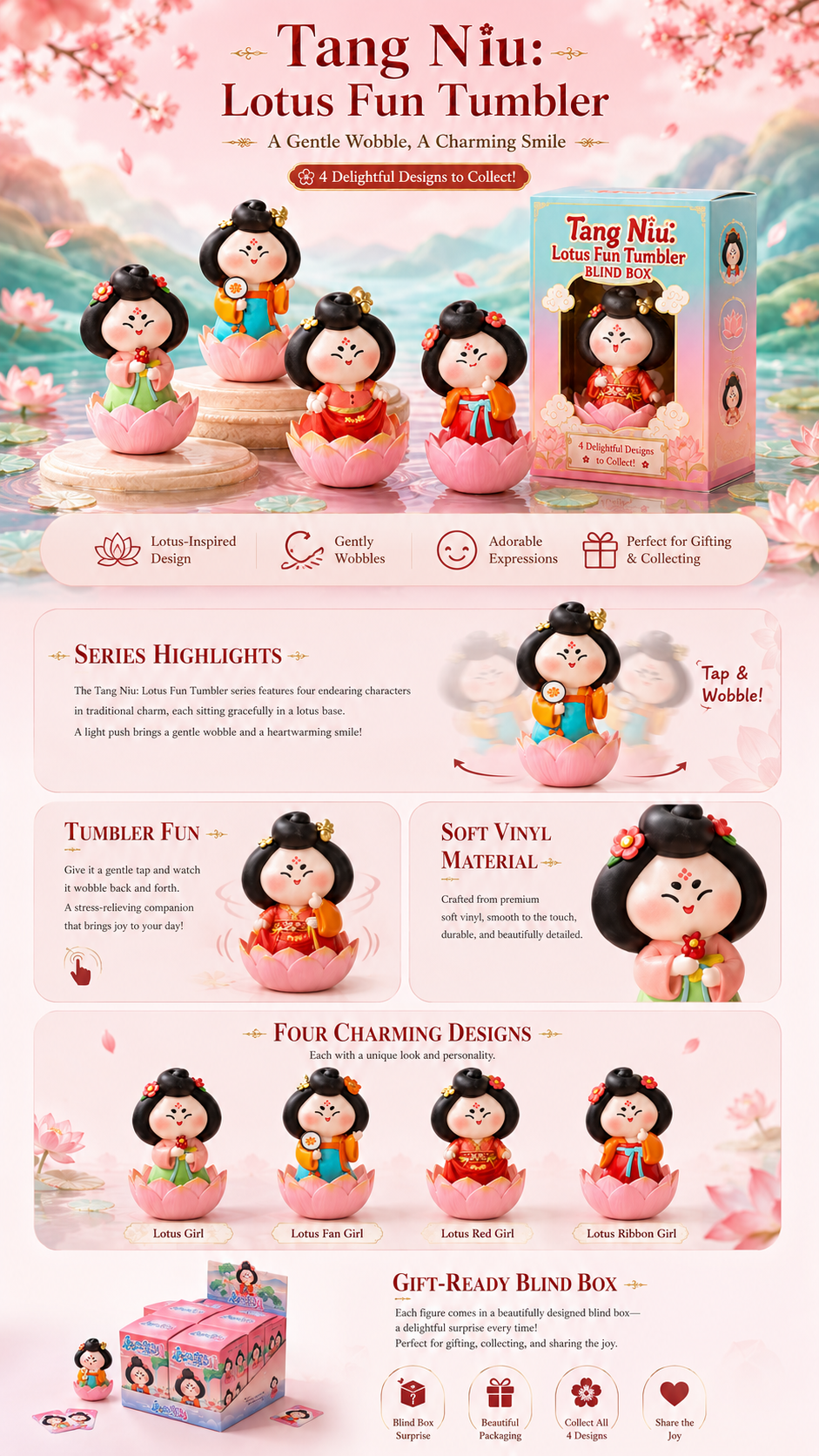 Tangniu Lotus Wobbler Blind Box — Design details 1